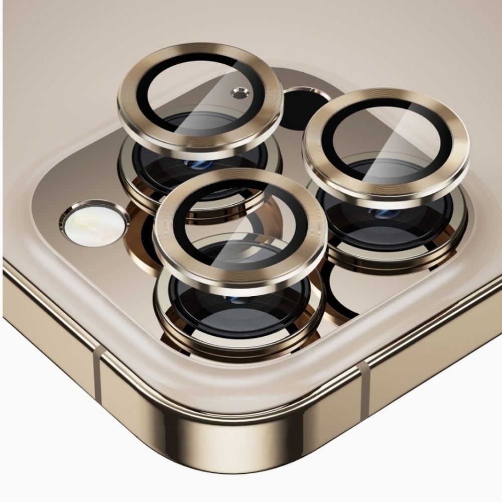 Camera lens tempered glass protector for iPhone 13 Pro, 13 Pro Max Gold
